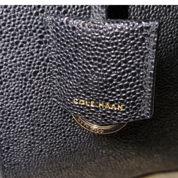 Cole Haan EVA Black Pebbled Leather Women's Tote/Crossbody Bag - Black - Picture 4 of 8